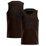 Custom Brown Sequined Tops Athletic Basketball Jersey