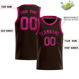 Custom Brown Sequined Tops Athletic Basketball Jersey