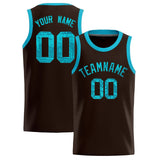 Custom Brown Sequined Tops Athletic Basketball Jersey