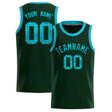 Custom Hunter Green Sequined Tops Athletic Basketball Jersey
