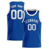 Custom Royal Sequined Tops Athletic Basketball Jersey