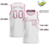 Custom White Sequined Tops Athletic Basketball Jersey