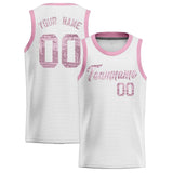 Custom White Sequined Tops Athletic Basketball Jersey