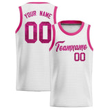 Custom White Sequined Tops Athletic Basketball Jersey