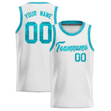 Custom White Sequined Tops Athletic Basketball Jersey
