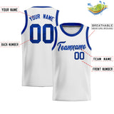 Custom White Sequined Tops Athletic Basketball Jersey