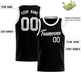 Custom Black Sequined Tops Athletic Basketball Jersey