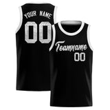 Custom Black Sequined Tops Athletic Basketball Jersey
