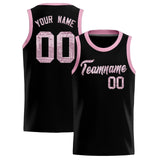 Custom Black Sequined Tops Athletic Basketball Jersey