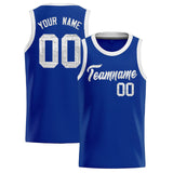 Custom Royal Sequined Tops Athletic Basketball Jersey
