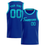 Custom Royal Sequined Tops Athletic Basketball Jersey