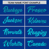 Custom Royal Sequined Tops Athletic Basketball Jersey