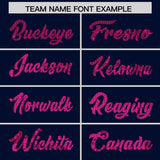 Custom Navy Sequined Tops Athletic Basketball Jersey