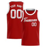 Custom Red Sequined Tops Athletic Basketball Jersey