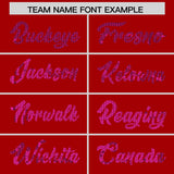 Custom Red Sequined Tops Athletic Basketball Jersey