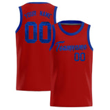 Custom Red Sequined Tops Athletic Basketball Jersey