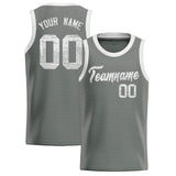 Custom Gray Sequined Tops Athletic Basketball Jersey