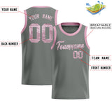 Custom Gray Sequined Tops Athletic Basketball Jersey