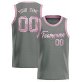 Custom Gray Sequined Tops Athletic Basketball Jersey