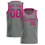 Custom Gray Sequined Tops Athletic Basketball Jersey