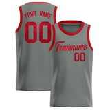 Custom Gray Sequined Tops Athletic Basketball Jersey
