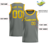 Custom Gray Sequined Tops Athletic Basketball Jersey