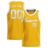 Custom Gold Sequined Tops Athletic Basketball Jersey