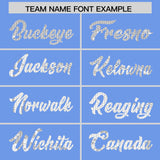 Custom Light Blue Sequined Tops Athletic Basketball Jersey