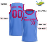 Custom Light Blue Sequined Tops Athletic Basketball Jersey