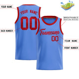Custom Light Blue Sequined Tops Athletic Basketball Jersey