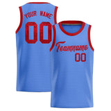 Custom Light Blue Sequined Tops Athletic Basketball Jersey
