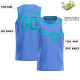 Custom Light Blue Sequined Tops Athletic Basketball Jersey