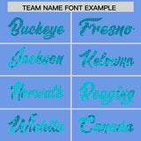 Custom Light Blue Sequined Tops Athletic Basketball Jersey