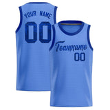 Custom Light Blue Sequined Tops Athletic Basketball Jersey