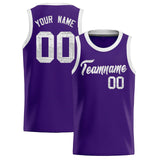 Custom Purple Sequined Tops Athletic Basketball Jersey