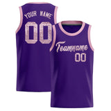 Custom Purple Sequined Tops Athletic Basketball Jersey