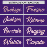 Custom Purple Sequined Tops Athletic Basketball Jersey