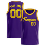 Custom Purple Sequined Tops Athletic Basketball Jersey