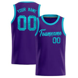 Custom Purple Sequined Tops Athletic Basketball Jersey