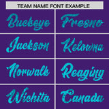 Custom Purple Sequined Tops Athletic Basketball Jersey