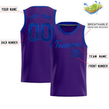 Custom Purple Sequined Tops Athletic Basketball Jersey
