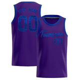 Custom Purple Sequined Tops Athletic Basketball Jersey