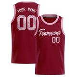 Custom Crimson Sequined Tops Athletic Basketball Jersey
