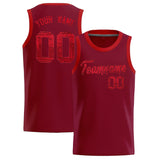 Custom Crimson Sequined Tops Athletic Basketball Jersey