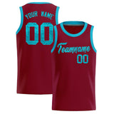Custom Crimson Sequined Tops Athletic Basketball Jersey