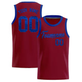 Custom Crimson Sequined Tops Athletic Basketball Jersey