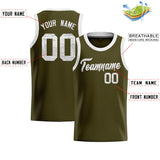 Custom Olive Sequined Tops Athletic Basketball Jersey