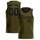 Custom Olive Sequined Tops Athletic Basketball Jersey