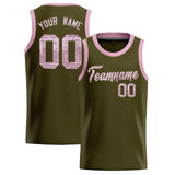 Custom Olive Sequined Tops Athletic Basketball Jersey