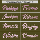 Custom Olive Sequined Tops Athletic Basketball Jersey